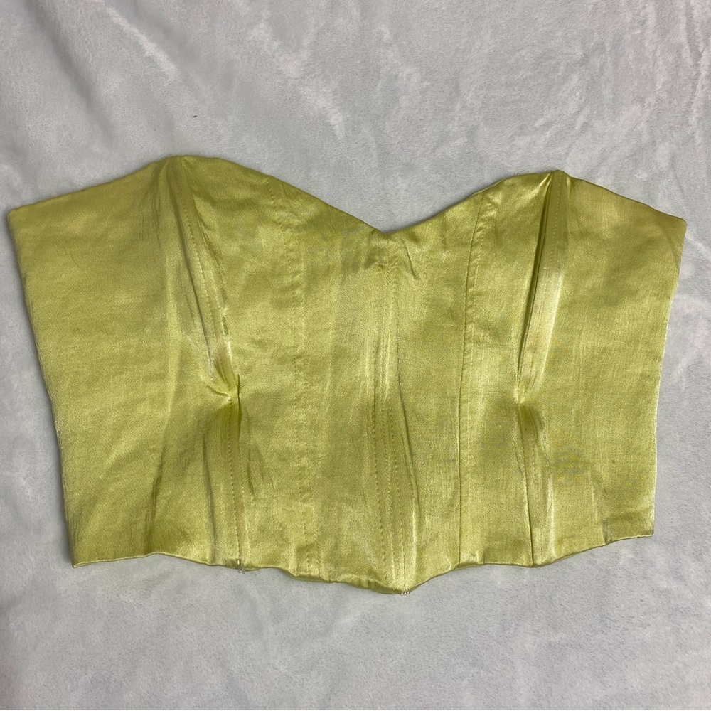Zara Satin Effect Bustier Top Size S 💛